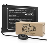Tikaton Reptile Heat Pad - Temperature Adjustable Under Tank Heater for 10-20gal/30-40gal Tank, Terrarium Heat Mat for Turtle/Snake/Lizard/Frog/Spider/Plant Box