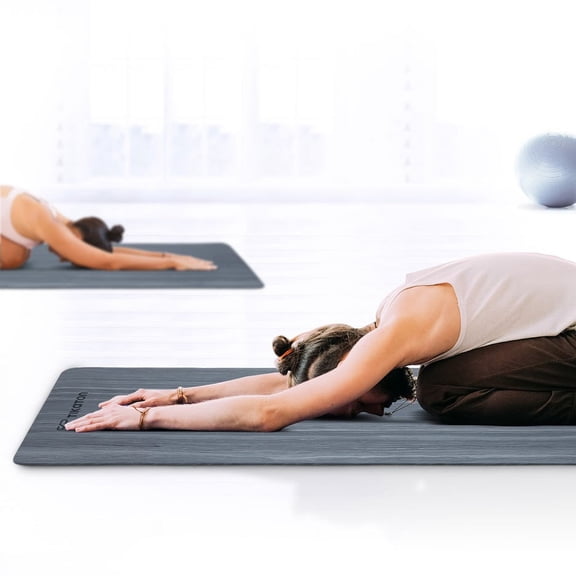 Tikaton Yoga Mat, Eco Friendly POE Yoga Mat Non-Slip Exercise & Fitness Mat with Carrying Strap, Workout Mat 1/4 inch 72" L x 24" W(Gray)