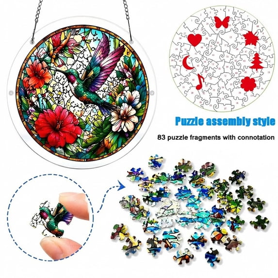 Tikeitoo Acrylic Puzzle Suncatcher Clearance Window Hanging Decoration Mother's Day Birthday Gifts for Bird Lover Women Men Mom Nana