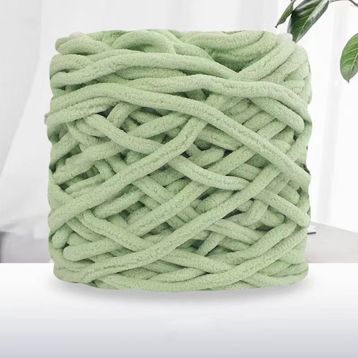 Tikeitoo Chunky Knitting Yarn 4-Pack - #6 Super Bulky Soft Tube Chenille Yarn for Arm Knitting & Crochet - Make Blankets & Scarves - 400g Total