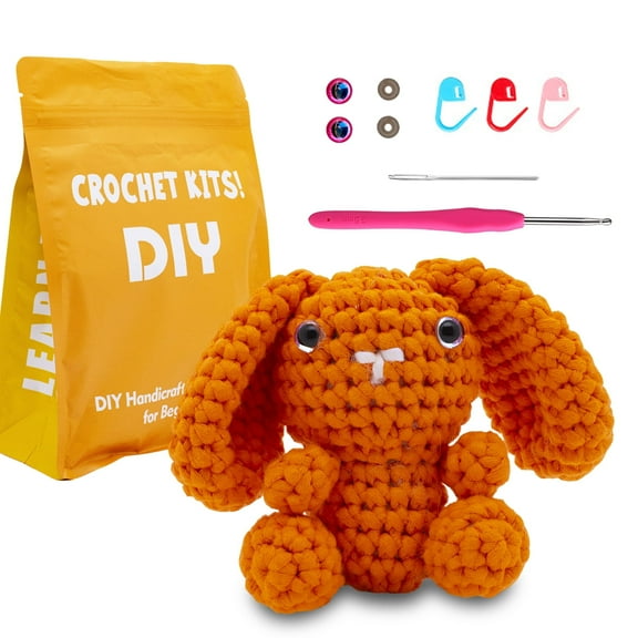 Tikeitoo Crochet Kit for Beginners – Gift Set to Make Bunny Amigurumi Plushie – Easy DIY Crochet & Knitting Starter Kit with Video and Tutorials Easter Decorations