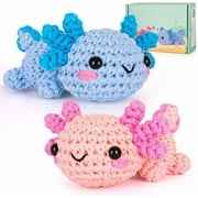 Beginner Crochet Kit for Adults Kids, Complete Animal Crochet Kit with Video Tutorials, Yarn Stuffing Hook Needles for Starter, DIY Craft Make Your Amigurumi Plushie Multiple styles