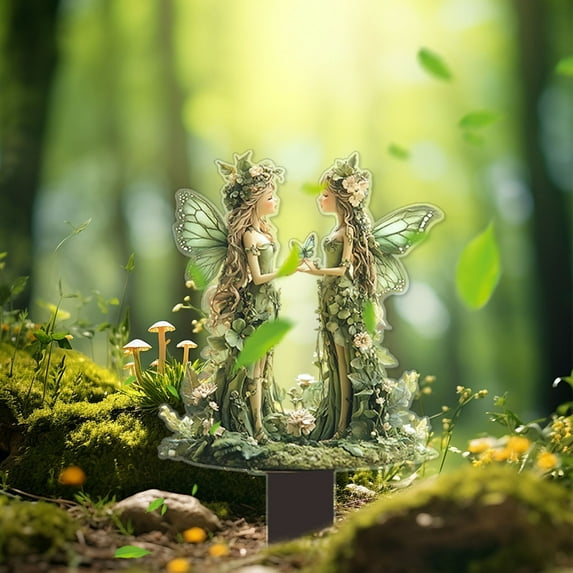 Tikeitoo Garden Statues Savings Gairy Gigurine Decorative Garden Stakes for Spring Garden Decor, Yard Art Stakes for Outdoor Lawn Backyard Porch Garden Decorations