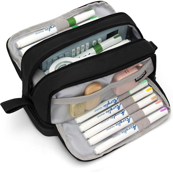 Tikeitoo Pencil Case Pouch Pencil Box Storage Bag Desk Organizer Marker Pouch Pen for Middle Sch+ool Office College Adult Gir+l and Bo+y