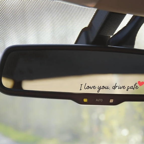 Tikeitoo Upgrade I Love You Drive Safe Sticker 4 Pack Cute Car Decal for Rearview Mirror Window Windshield Bumper, Vinyl Tumbler Sticker Decal, Funny Car Accessories for Girls Women