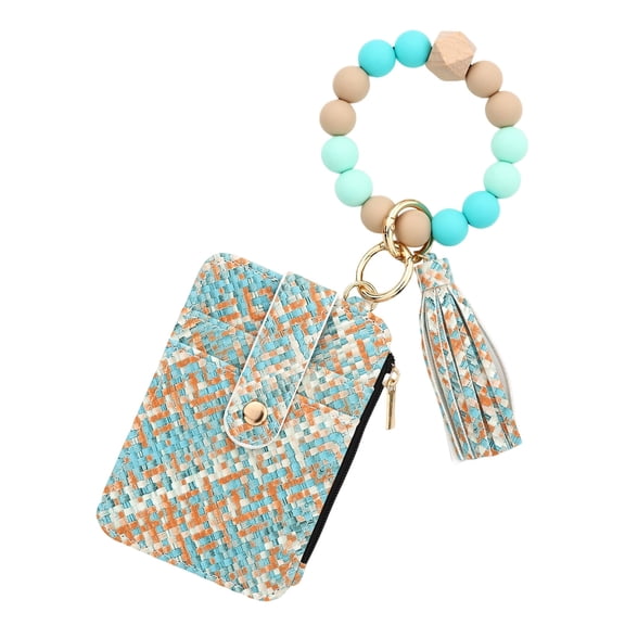 Tikeitoo Valentine'S Day Gifts, Boho Beaded Wallet Keychain Leather Card Holder Cute Valentine's Day Gifts for Teachers Coworkers Family