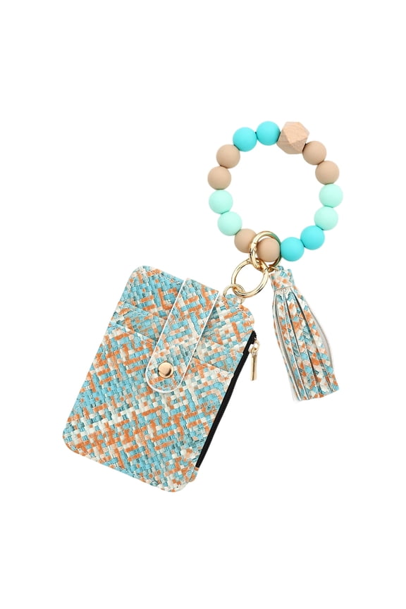 Valentine'S Day Gifts, Boho Beaded Wallet Keychain Leather Card Holder Cute Valentine's Day Gifts for Teachers Coworkers Family