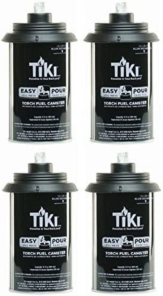 Lamplight Farms Tiki 1317054 Easy Pour Metal Replacement Torch Fuel Canisters w/Wick - Quantity 4 — Residential Use, Standard Application