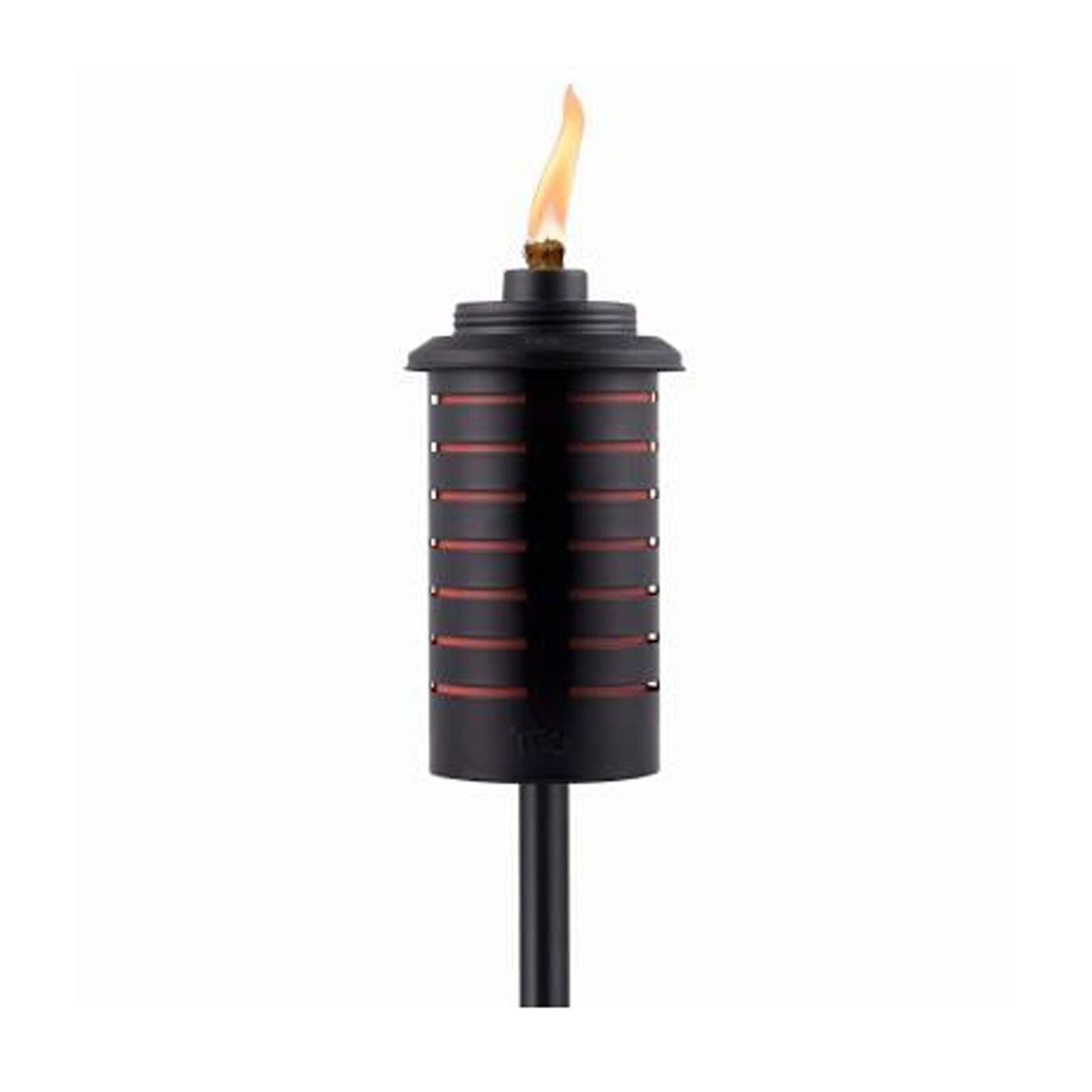 TIKI 65-Inch Black and Orange Metal Garden Torch Set