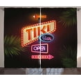 thumbnail image 1 of Ambesonne Tiki Bar Curtains 2 Panel Set, Neon Sign Design, 108" x 63", Multicolor, 1 of 3