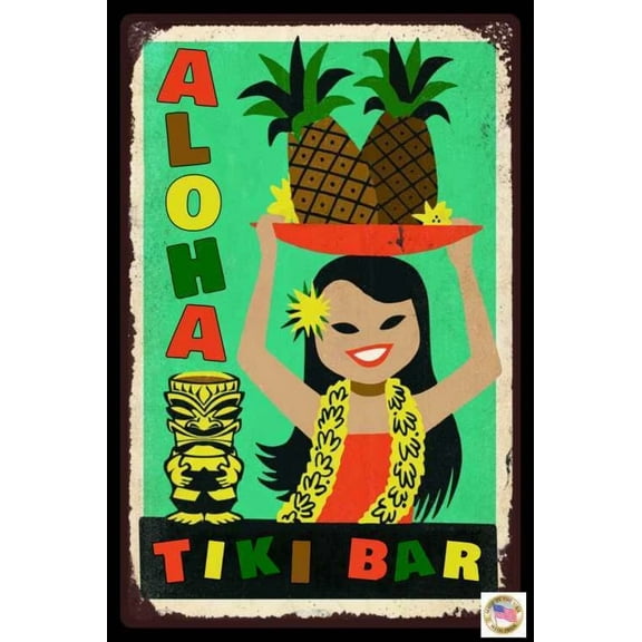 Tiki Bar Decor Sign 8X12 All Weather Metal Margaritaville Luau Beach Welcome