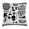 thumbnail image 1 of Tiki Bar Decor Throw Pillow Cushion Cover, Tribal Ethnic Composition Palms Pineapple Paradise Vintage Tiki Figure, Decorative Square Accent Pillow Case, 18 X 18 Inches, Dark Brown White, by Ambesonne, 1 of 2