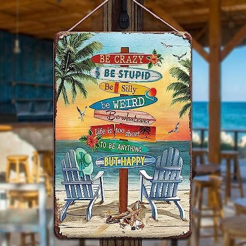 Tiki Bar Decor Tiki Bar Signs, Retro Tin Signs Patio Signs Tiki Bar Accessories, Welcome Sign Metal Signs Vintage for Home Bar, Pool Decor Backyard Decor Welcome Sign