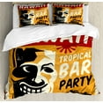 thumbnail image 1 of Tiki Bar Duvet Cover Set Queen Size, Welcome To Hawaii Tropical Bar Party Retro Style Grunge Signboard Picture Art, Decorative 3 Piece Bedding Set with 2 Pillow Shams, Multicolor, by Ambesonne, 1 of 3
