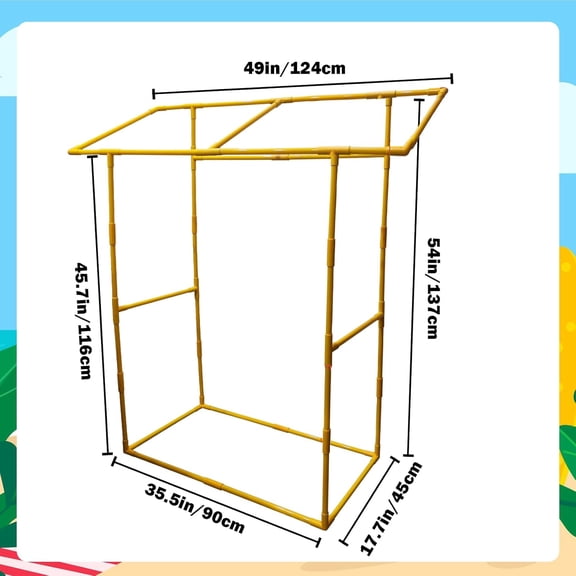 Tiki Bar Hut Party Decoration,Tiki Bar Kit Includes Reusable Tiki Bar,Portable Outdoor Tiki Bar Decor with LED Lights for Summer Party, Luau Party Decorations