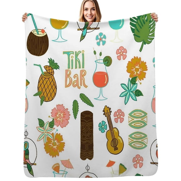 Tiki Bar Lounge Soft Blanket Travel Bedding Throws Flannel Bedspread Sofa Bed Cover