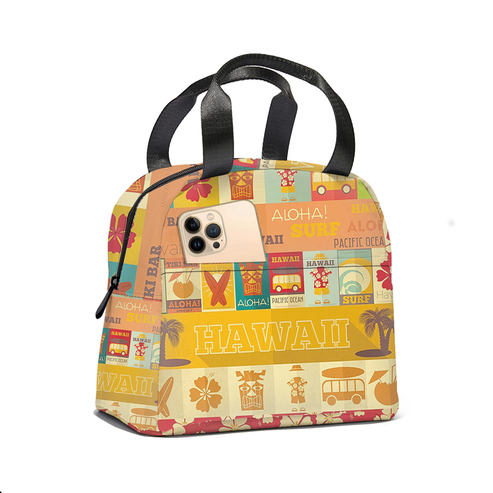 Tiki Bar Lunch Box for Women,Holiday in Hawaii Summer Season Print