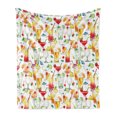 thumbnail image 1 of Tiki Bar Soft Flannel Fleece Throw Blanket, Exotic Cocktails Pattern Summer Drinks Fresh Juicy Beverages Watercolor Artwork, Cozy Plush for Indoor and Outdoor Use, 60" x 80", Multicolor, by Ambesonne, 1 of 5