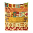 thumbnail image 1 of Tiki Bar Soft Flannel Fleece Throw Blanket, Retro Travel Cards Pattern Holiday in Hawaii Summer Season Vintage Print, Cozy Plush for Indoor and Outdoor Use, 50" x 70", Multicolor, by Ambesonne, 1 of 6