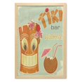 thumbnail image 1 of Tiki Bar Wall Art with Frame, Invitation to Tiki Bar Old Fashion Display Coconut Drink and Flowers Print, Printed Fabric Poster for Bathroom Living Room Dorms, 23" x 35", Multicolor, by Ambesonne, 1 of 2