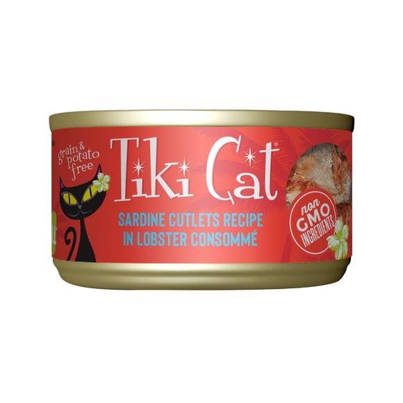 Tiki Cat Grill Wet Cat Food, Sardine Cutlets in Lobster Consomme, 2.8 oz. Can