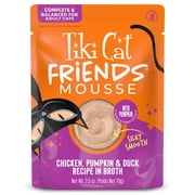 Tiki Cat Friends Mousse Chicken, Pumpkin & Duck Recipe in Broth, 2.5 oz. Pouch