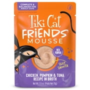 Tiki Cat Friends Mousse Chicken, Pumpkin & Tuna Recipe in Broth, 2.5 oz. Pouch
