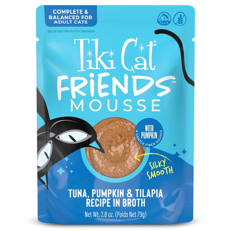 キャットフード koso-tics Tiki Cat Friends Mousse Tuna, Pumpkin & Tilapia, 2.8 oz. Pouch