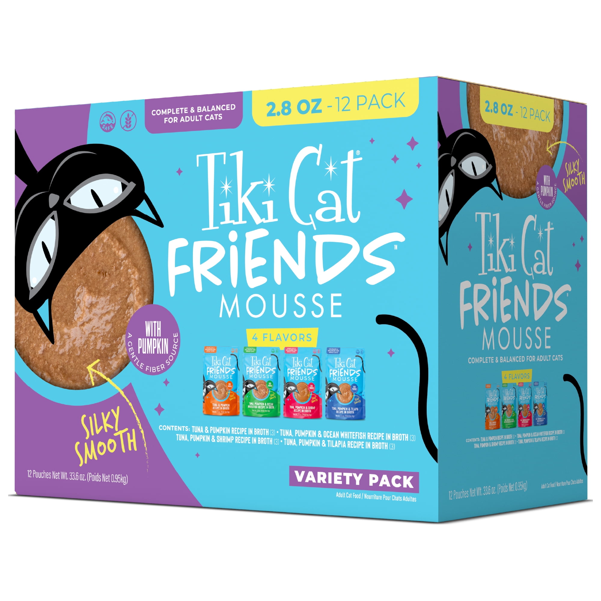 Tiki Cat Friends Mousse Tuna Variety Pack, 2.8 oz pouch