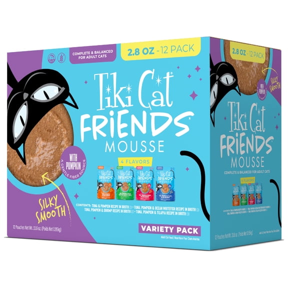 Tiki Cat Friends Mousse Tuna Variety Pack, 2.8 oz pouch