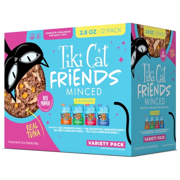 Tiki Cat Friends Tuna Variety Pack, 2.8 oz. Pouch (12 Count)