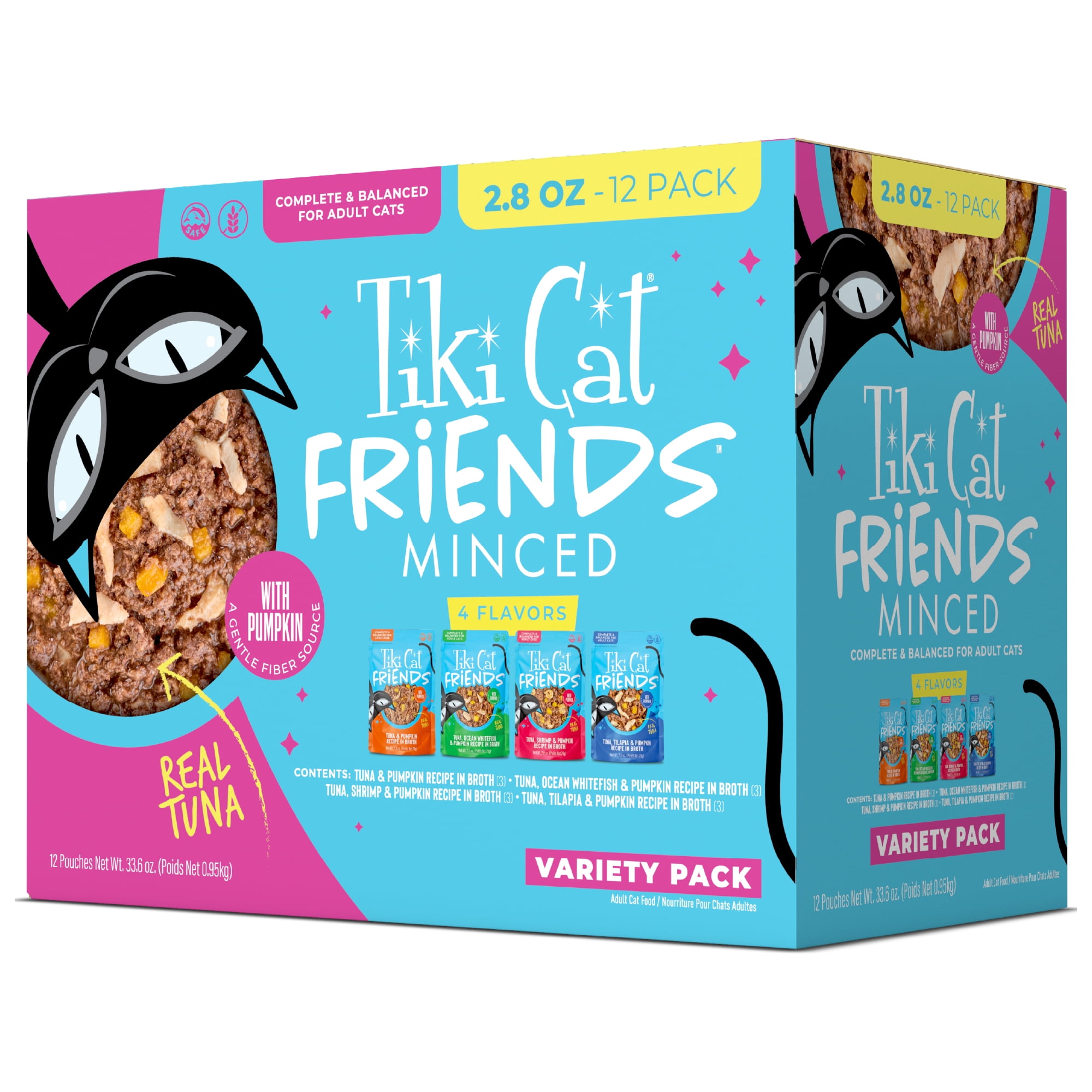 Tiki Cat Friends Tuna Variety Pack, 2.8 oz. Pouch (12 Count)