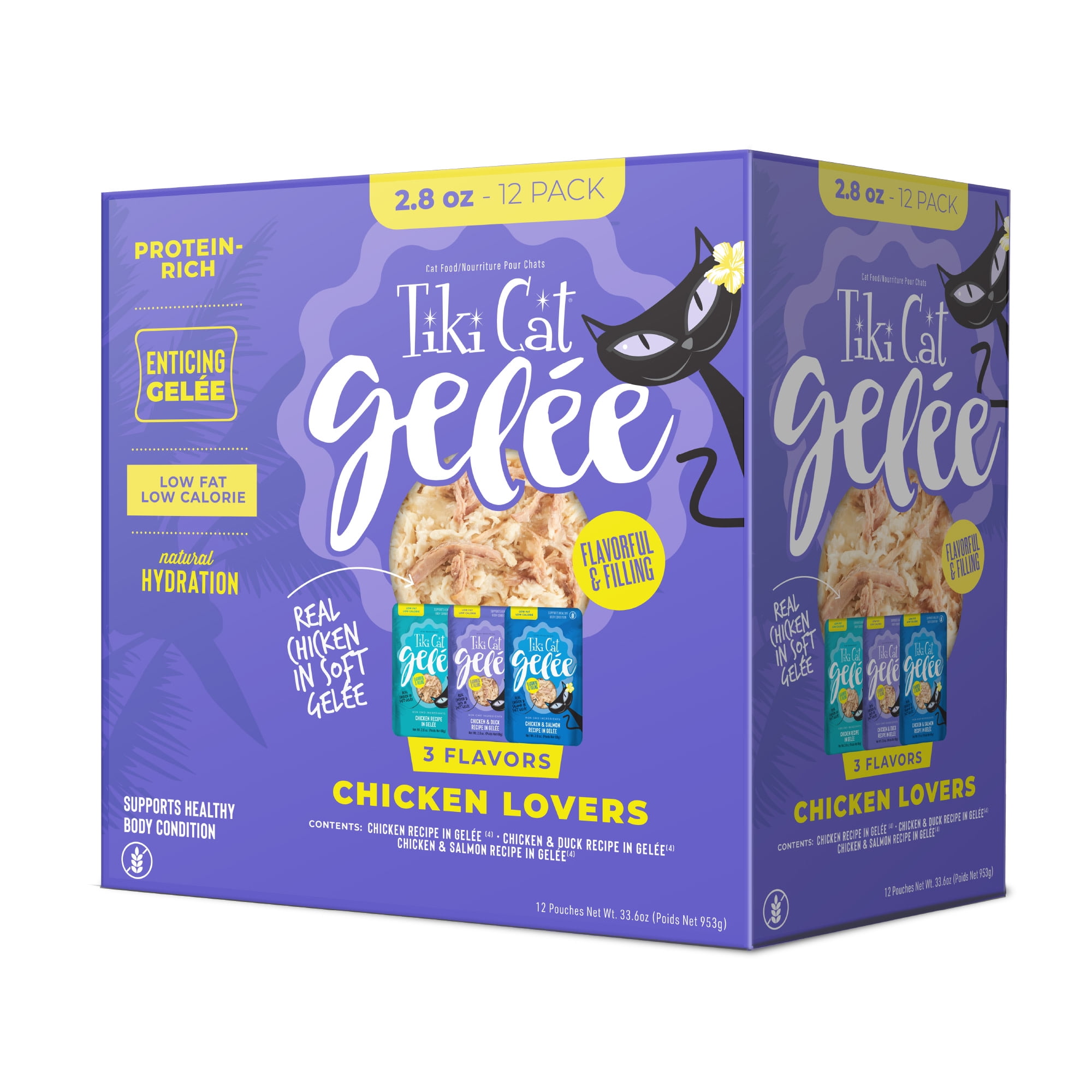 Tiki Cat Gelee Wet Cat Food, Variety Pack, 2.8 oz. Pouch (12 Count)