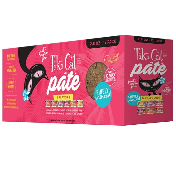 Tiki Cat Grill Pate Wet Cat Food, Variety Pack, 2.8 oz. Can (12 Count)