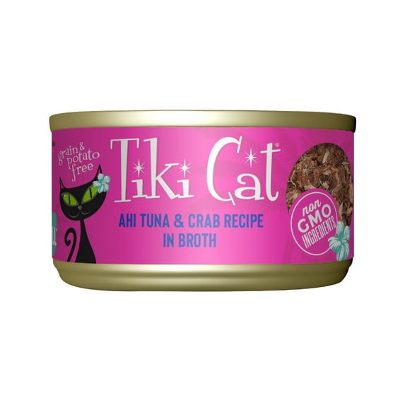 Tiki Cat Grill Wet Cat Food, Ahi Tuna, & Crab 2.8 oz. Can