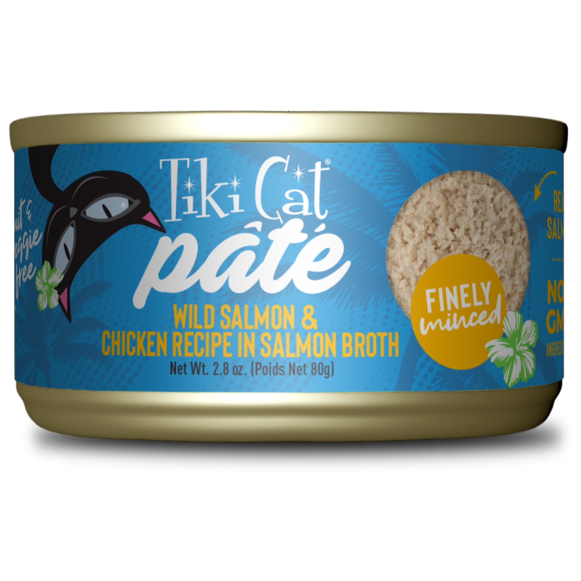 Tiki Cat Luau Pate Wet Cat Food, Salmon & Chicken, 2.8 oz. Can