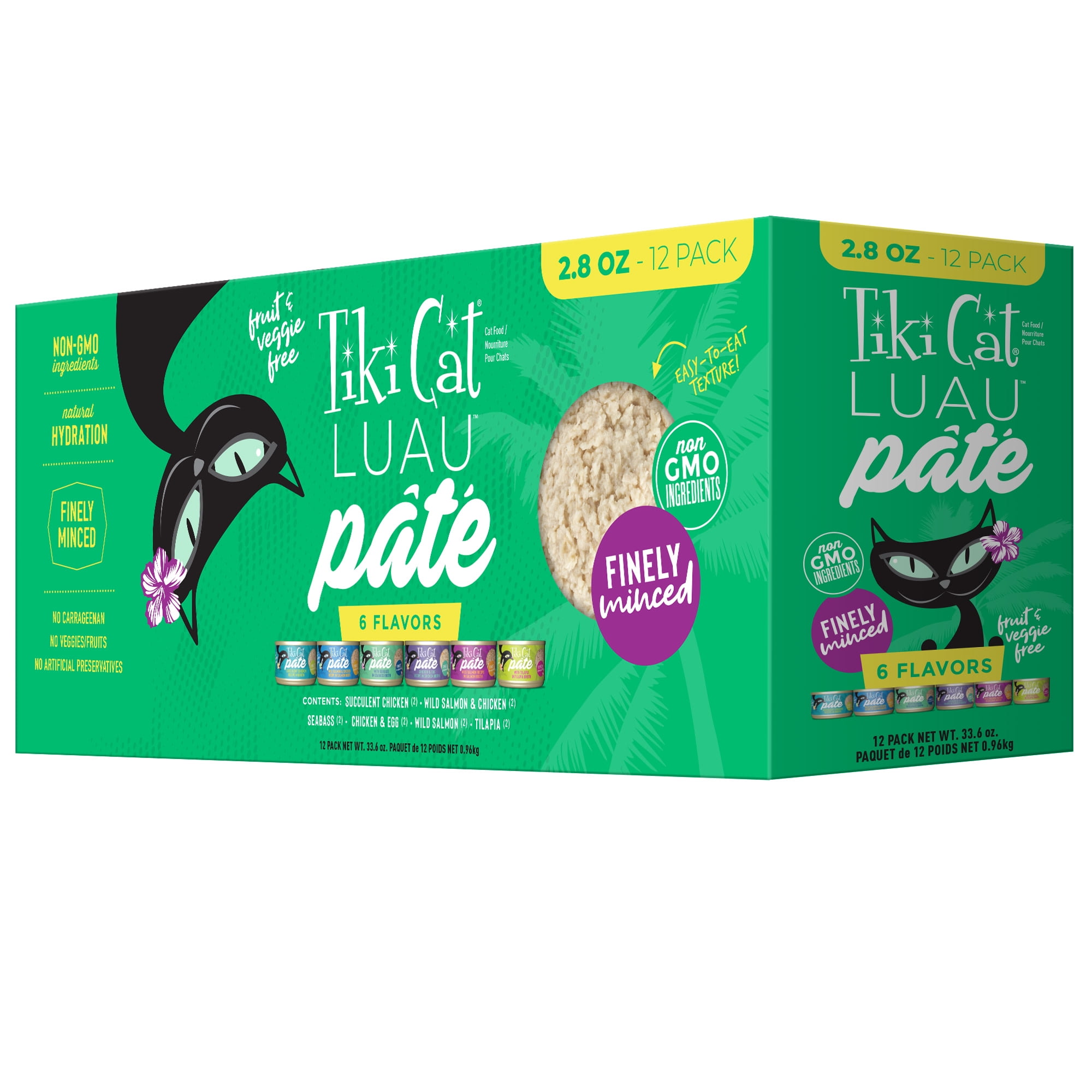 Tiki Cat Luau Pate Wet Cat Food, Variety Pack, 2.8 oz. Can (12 Count)