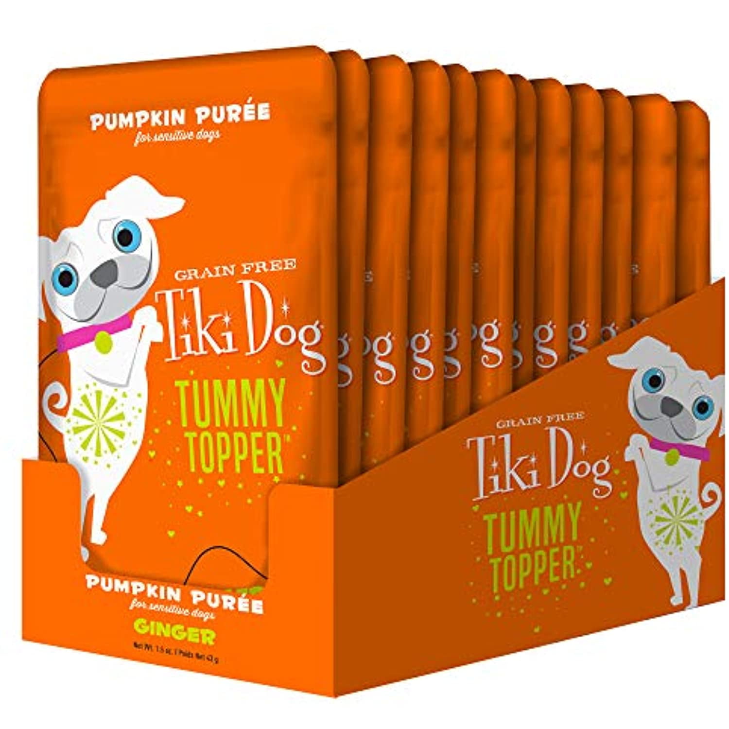 Tiki Dog SingleServe Tummy Topper, GrainFree Pumpkin Pure with Ginger