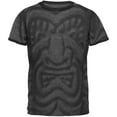thumbnail image 1 of Tiki God Black Face Luau Mens Ringer T Shirt Dark Heather-Black MD, 1 of 2