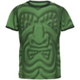 thumbnail image 1 of Tiki God Black Face Luau Mens Ringer T Shirt Heather Green-Forest 2XL, 1 of 2