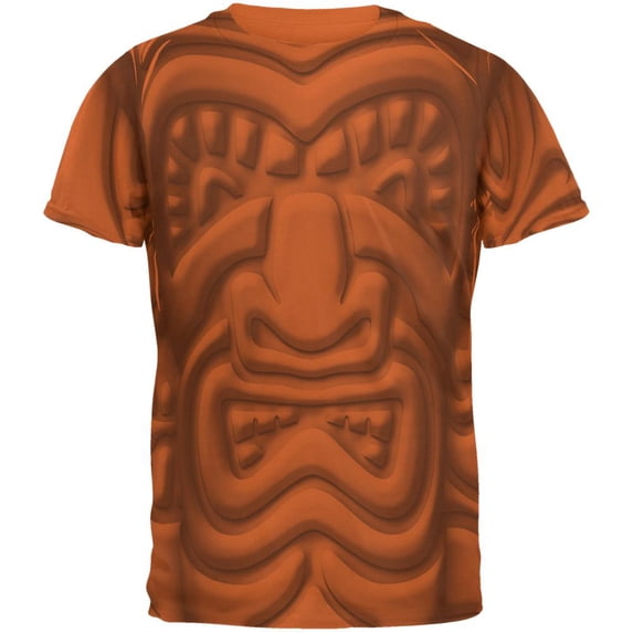 Tiki God Black Face Luau Mens T Shirt