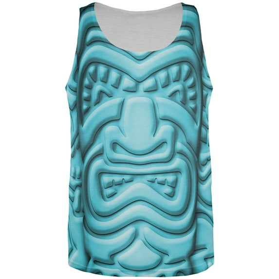 Tiki God Blue Face Luau All Over Mens Tank Top Multi LG