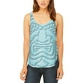 thumbnail image 1 of Tiki God Blue Face Luau Juniors Flowy Side Slit Tank Top Multi MD, 1 of 2