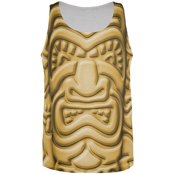 Tiki God Gold Face Luau All Over Mens Tank Top Multi LG