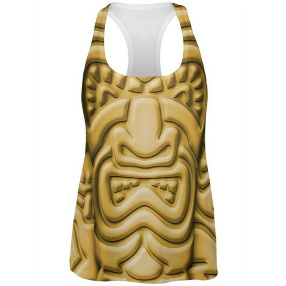 Tiki God Gold Face Luau All Over Womens Work Out Tank Top Multi LG