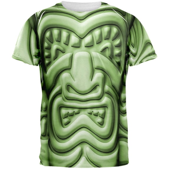 Tiki God Green Face Luau All Over Mens T Shirt Multi SM
