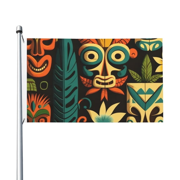 Tiki Hawaiian Retro Flag 3X5 Ft Garden Yard House Flags Banner Sign Outdoor Indoor Party Home Garden Decoration