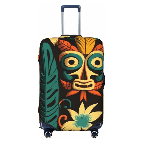 Tiki Hawaiian Retro Travel Luggage Cover Suitcase Protector Anti-Scratch Fit 22-24 Inch
