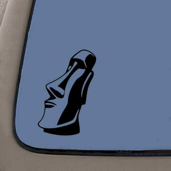 Tiki Head Decal | 5.5-Inches Tall | Black Vinyl Decal | Car Truck Van SUV Laptop Macbook Wall Decals