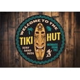 thumbnail image 1 of Tiki Hut Novelty Sign, Metal Wall Decor - 12" Round, 1 of 4